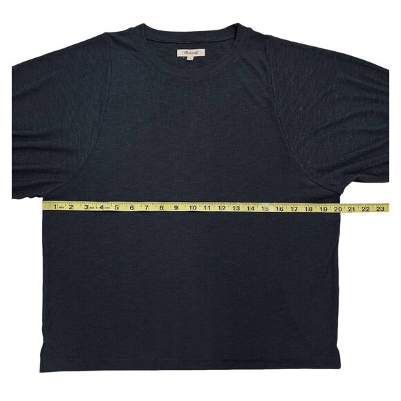 Madewell Women Top Medium Size Gray Eastover Bubble Short Sleeve Stretch NWOT - Picture 6 of 10